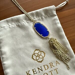 Kendra Scott Gold Rayne Necklace in Navy Glass Cat’s Eye